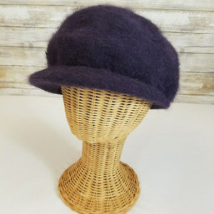 Cheveux Accessories - Cheveux Dark Purple Newsboy Angora Blend Cap Hat Cheveux Accessories - Cheveux Dark Purple Newsboy Angora Blend Cap Hat